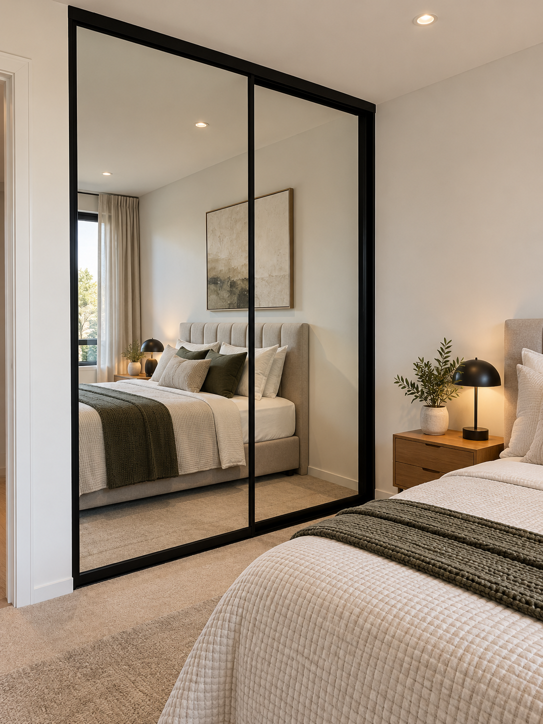 Mirror sliding wardrobe door